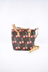 Bag Woman Replica Louis Vuitton Print Cherries Double Handle 22x25x9cm