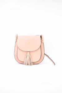 Handbag Invera Leather Florence Pink With Shoulder Strap 23x22x5 Cm