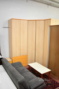 Wardrobe Angular Beige To 6 Ante + Drawers Orange + Bedside Table