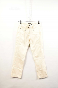 Pants Woman Life Low Napapijri White Size 42 (defect Blot Tasca Behind)
