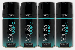Malizia Uomo Aqua edt deodorante offerta 4 pezzi €12,00