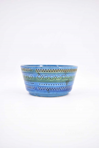 Vaso In Ceramica Per Piante Azzurro Verde 13x7 Cm