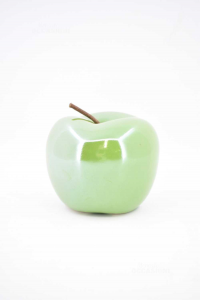Object Decorative Shape Of Apple Green 11x11cm