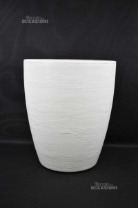 Vado In Plastica Per Piante Telcom Rigato Bianco Shabby 36x30 Cm