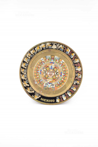 Plate Ethnic Brass Mexico Fantasy Colroata 35cm Diameter