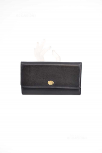 Wallet Woman Replica Burberry Black Leather 18x10 Cm