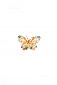 Brooch In Filigrana Butterfly Enameled Colored In Silver 800