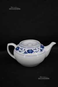 Teekanne Aus Keramik Japanisch Weiß Blau