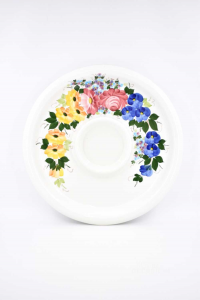 Ceramic Plate Centerpiece Hand Painted Floral 43 Cm