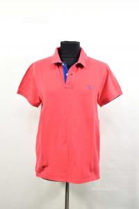 T-shirt Polo Man Gant Pink Details Blue Size M