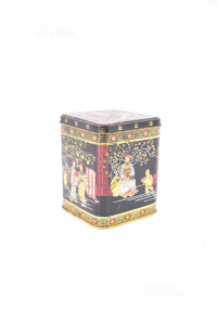 Tin Box Chinese For The Black Drawing Chinese 9x9x11 Cm