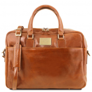 Tuscany Leather TL141241 0 Urbino - Leather laptop briefcase with front pocket