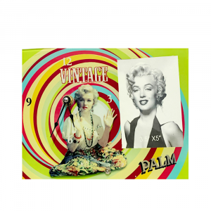 Cornice e orologio con Marilyn Monroe in vetro 22.5x18 cm - C'era una volta