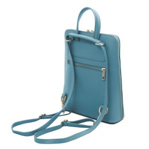 Tuscany Leather TL142092 TL Bag - Zaino piccolo da donna in pelle Azzurro