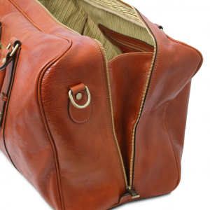 Tuscany Leather TL142140 TL Voyager - Borsa da viaggio in pelle con tasca frontale Miele