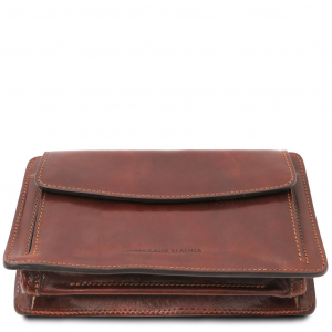 Tuscany Leather TL141445 Denis - Esclusivo borsello a mano in pelle Marrone