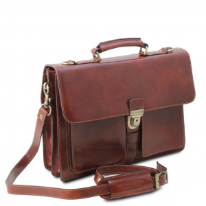 Tuscany Leather TL141825 0 Assisi - Leather briefcase 3 compartments
