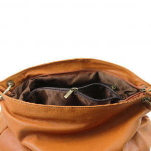 Tuscany Leather TL141110 TL Bag - Borsa morbida a tracolla con nappa Cognac