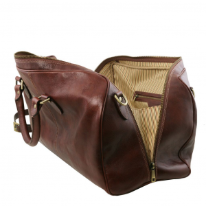 Tuscany Leather TL141658 0 Lisbona - Travel leather duffle bag - Small size