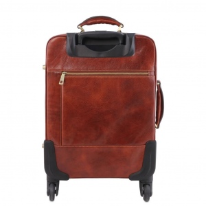 Tuscany Leather TL141911 TL Voyager - Trolley verticale in pelle con 4 ruote Testa di Moro