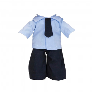 Camicia con cravatta e pantaloni blu per bambolotto alto 27 cm - My Doll