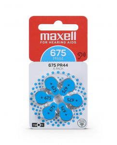Batterie MAXELL AC 675 ( PR44)  acustiche
1,45 Volt 130mAh - 8 pezzi