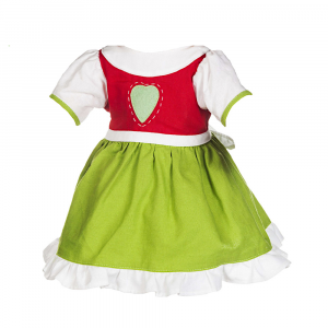 Vestito rosso e verde con cuore per bambola alta 42 cm - My Doll