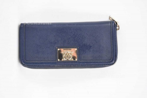 Wallet Woman Love Moschino In Faux Leather Blue 20x10 Cm