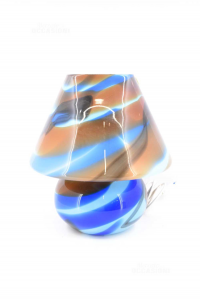 Lampe Aberxich Glas Fantasie Hellblau Blau Braun 40x38 Cm Funktioniert