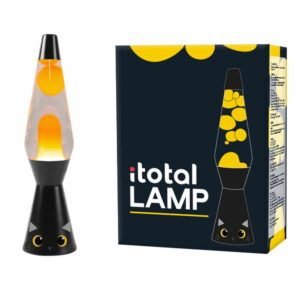LAMPADA I-TOTAL LAVA LAMP 40CM
CON BASE GATTO NERO E LIQUIDO BIANCO/GIALLO FLUO