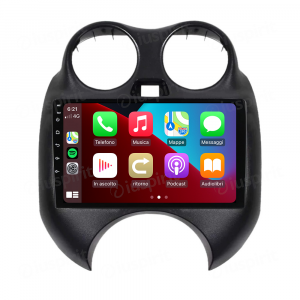 ANDROID autoradio navigatore per Nissan Micra 2010-2013 CarPlay Android Auto GPS USB WI-FI Bluetooth 4G LTE