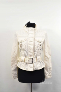 Jacket Light Woman Peuterey White With Belt Sizexs-s