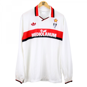 1990-91 Ac Milan Maglia Away Adidas Mediolanum XL (Top)
