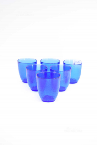 Glasses Glass Blue 6 Pieces
