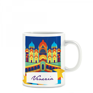 Tazza mug Italy con sfondo Venezia in ceramica con manico - Marpimar