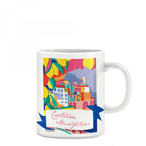 Tazza mug Italy con la Costiera Amalfitana in ceramica con manico - Marpimar