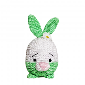 Amigurumi coniglietto verde chiaro ad uncinetto 9x14 cm - Crochet by Patty