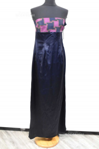 Dress Ceremonial Woman Carlo Pignatelli Size.40 Blue Purple New