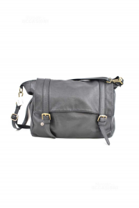 Bag In Real Leather Schic Black With Shoulder Strap 46x25x11 Cm