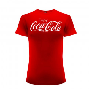 Maglietta rossa Coca-Cola a manica corta con logo per donna