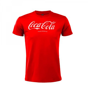 Maglietta rossa Coca-Cola a manica corta con logo per uomo