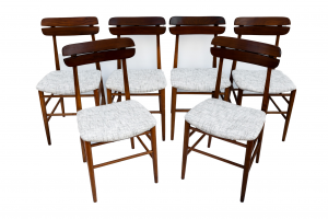 Set di sei sedie vintage in teak, Anni '60 