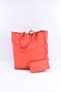 Bag In Real Leather Red Size 28x34 Cm