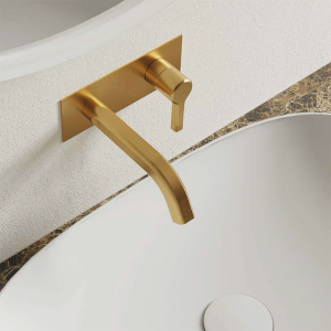 Wall-mounted basin mixer with plate Aurelia Treemme