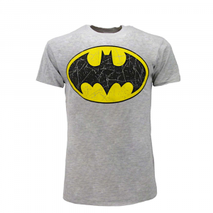 Maglietta grigia Batman a manica corta per uomo - DC Comics