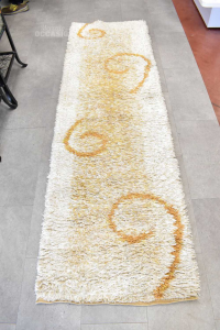 Carpet Lane White With Riccioli Yellow 75x245 Cm