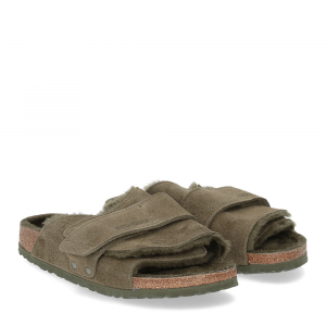 Birkenstock Kyoto 1025698 Shearling thyme Suede Leather