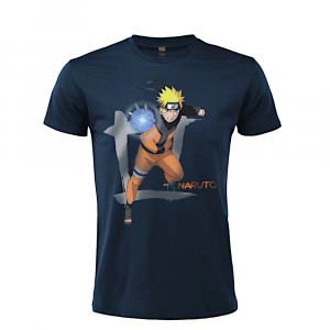 Maglietta blu scuro con Naruto a manica corta per uomo