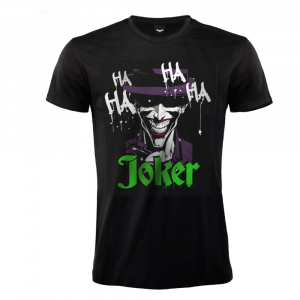 Maglietta nera con il volto di Joker a manica corta per uomo - DC Comics