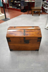 Wooden Trunk With Details Iron Dark 75x42.5x56 Cm
